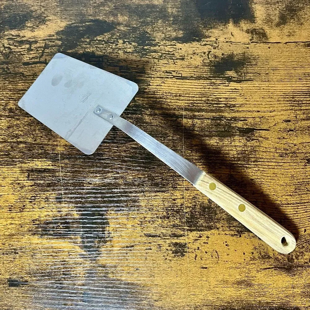 Vintage ROBINSON Stainless Spatula Turner Flipper 12” Wood Handle USA